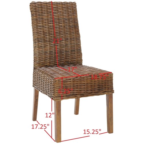 SAFAVIEH Sanibel Side Chair Set of 2 | Chocolate | - Picture 8 of 12