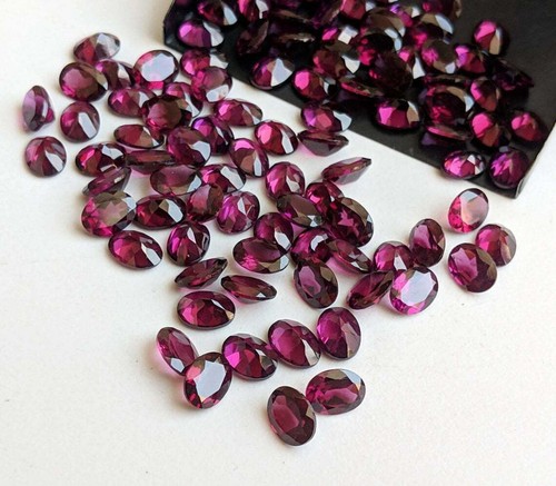 100% Natural Rhodolite Garnet 10X8mm Oval Shape Faceted Cut Loose Gemstone 5 Pc - Picture 6 of 6