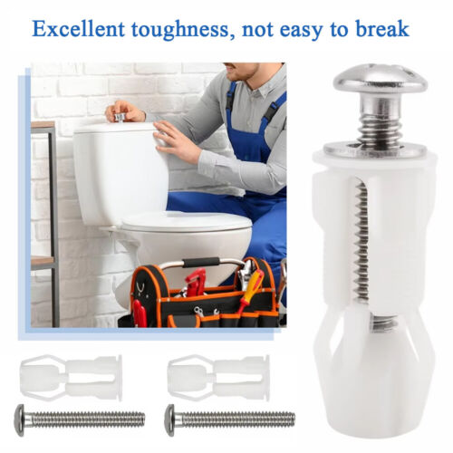 2PCS Toilet Seat Hinges Replacement Top Fix Nuts Screws Washers Fitting Kits - Picture 4 of 13