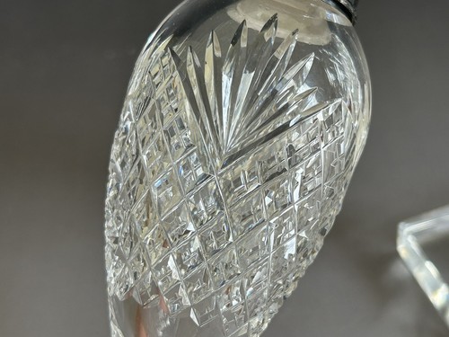 Hawkes ABP Cut Crystal Sterling Salt & Pepper Shakers Strawberry Diamond & Fan - Picture 8 of 16