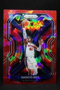 Saddiq Bey 2020-21 NBA Panini Prizm Red Cracked Ice Rookie #284 COLOR MATCH