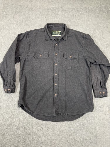 Field & Stream Mens Shirt Gray XL Heavy Cotton Long Sleeve Vintage Outdoors