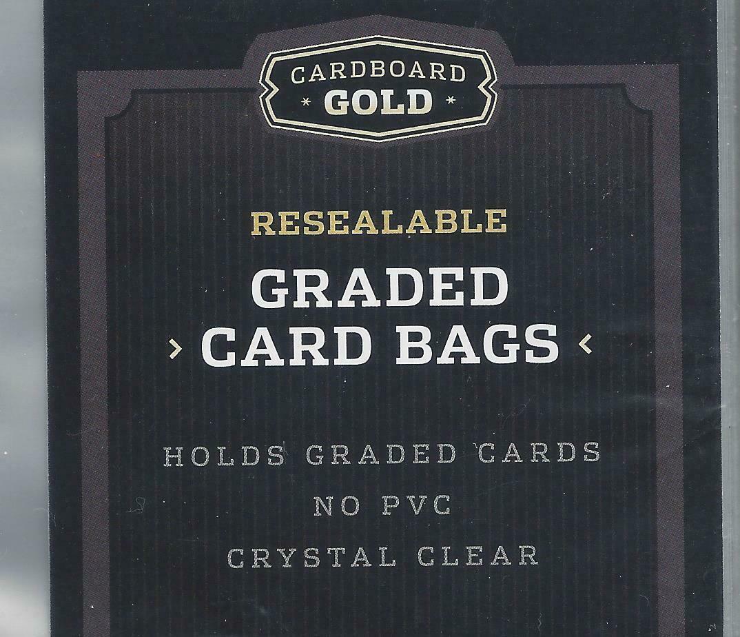 25 ct. CARDBOARD GOLD RESEALABLE GRADED CARD TEAM BAGS 3 3/4" x 5 1/