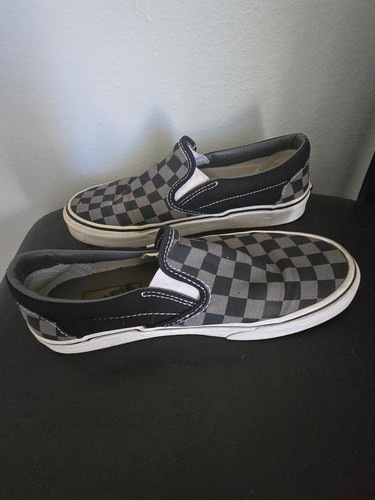 Unisex Slip on Grey and Black Check board Vans (6.5) - Picture 4 of 7