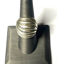 DAVID YURMAN 925 STERLING SILVER AND 18K YELLOW GOLD SCULPTED CABLE  RING SIZE 8