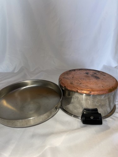Revere Ware Copper Bottom Stock Pot Dutch Oven w/ Dome Lid 6 QT - Picture 5 of 7