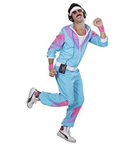 K683 Couple Womens Mens 80s 90s Sweat Tracksuit Costume Shell Suit Retro Outfit - Picture 3 of 6