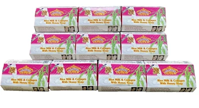 10 x Asantee Rice Milk Soap AHA Collagen Herbal Soap 125g.