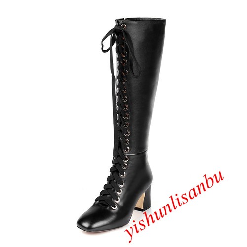 Punk con alti lacci tacco con Womens con tacco alto Stivali Scarpe The laterali twvgtq
