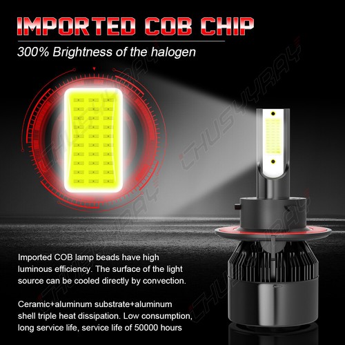 Faros luces altas/bajas 9008 H13 blanco para Dodge Grand Caravan 2008-2010 - Imagen 6 de 11