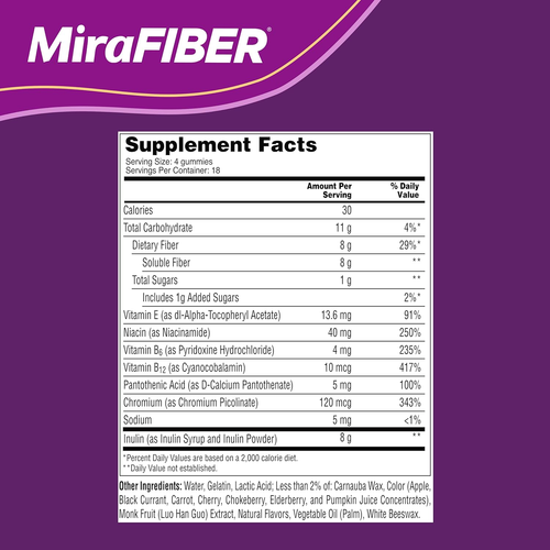 Mirafiber Gummies | from the Gut Experts at Miralax | 8G of Daily Prebiotic Fibe - Picture 5 of 9