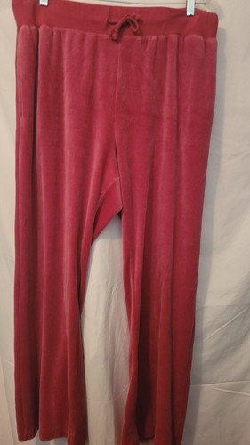 HONEY BUNCH 2XL RED 2 PIECE set VELOUR TRACKSUIT PULL-ON PANTS, ZIP-UP HOODIE A+ - Picture 6 of 8