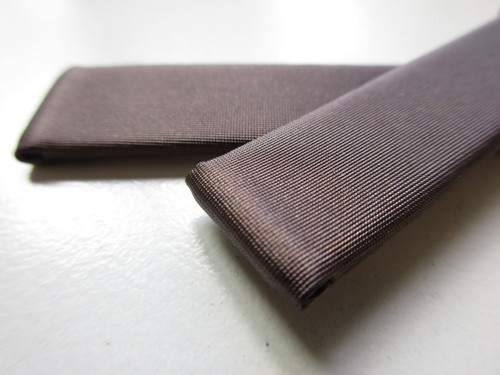 Mocha Brown "satin on leather" 14 MM leather DRESS unstitched watch band strap - Picture 5 of 6