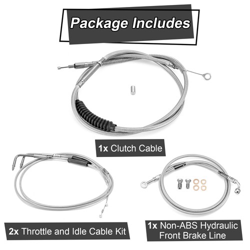 Kit de cables de control de manillar de barra de elevación MX-T de 14" para Harley Dyna Wide Glide no ABS - Imagen 5 de 13