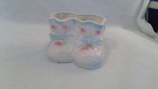 Vintage 1960's Relpo 1987 Ceramic Double Baby Booties, Nursery Planter, No Box