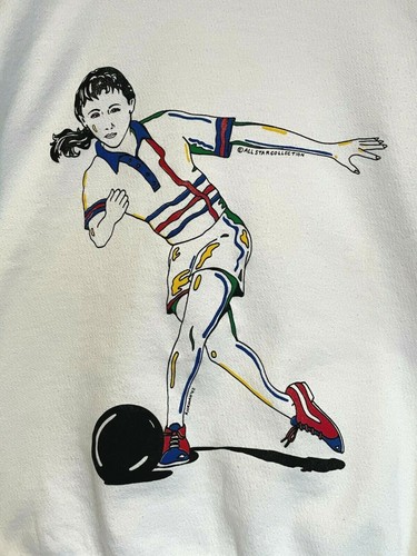 Vintage ALORE Bowling Graphic Women's Sweatshirt, 1990s, Sz Med - Picture 2 of 10