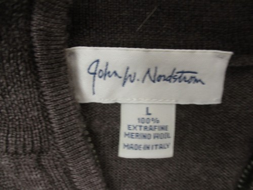 John W. Nordstrom Size L Mens 100% Extra Fine Merino Wool 1/2 Zip Pullover 037 - Picture 8 of 9