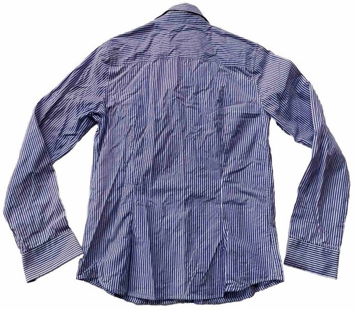 David Smith Womens Shirt Blouse Size 10 Long Sleeve Striped Blue & White - Picture 15 of 16