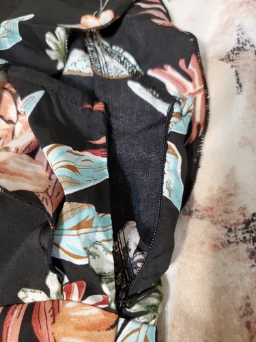 Kojooin Women's Size L Dress Summer Mini Black Floral Beach Dressy NWT Cool - Picture 3 of 8