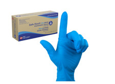 Dynarex Safe Touch Blue Nitrile Exam Gloves Powder Free - 1 box/100