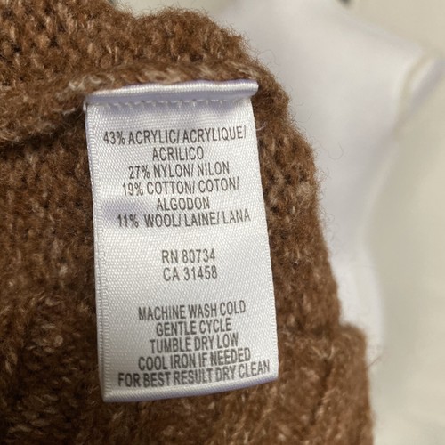 bcbg maxazria kleiner brauner Damenpullover durchgehender Knopf halber Krähenausschnitt süß C0 - Bild 4 von 12