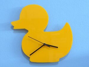 yellow rubber duck silhouette wall clock ebay