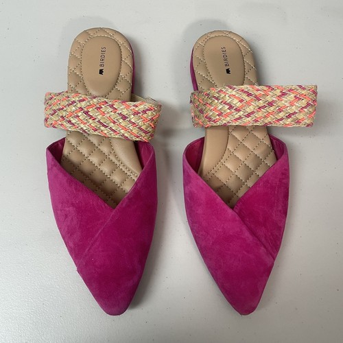 Ballerine slip on Birdies donna 11 The Swan in camoscio con polsini rosa - Foto 1 di 8
