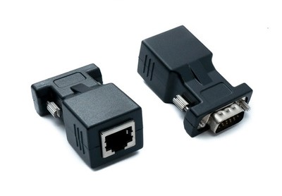 SYSTEM-S Ethernet VGA over IP Konverter 2x VGA Stecker zu LAN RJ45 Buchse 20m