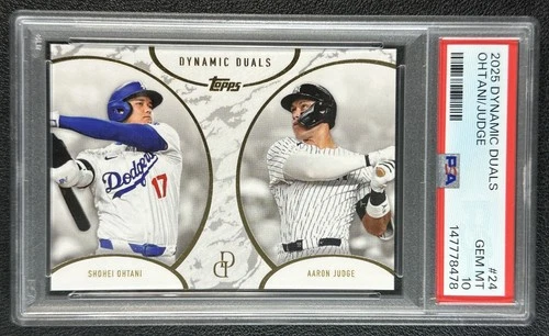 SHOHEI OHTANI AARON JUDGE PSA 10 2025 TOPPS DYNAMIC DUALS #24 GEM 8478