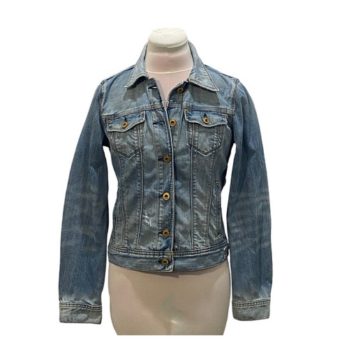 VINTAGE POLO JEANS CO. Ralph Lauren Denim LYDIA Jeansjacke MEDIUM Goldknöpfe