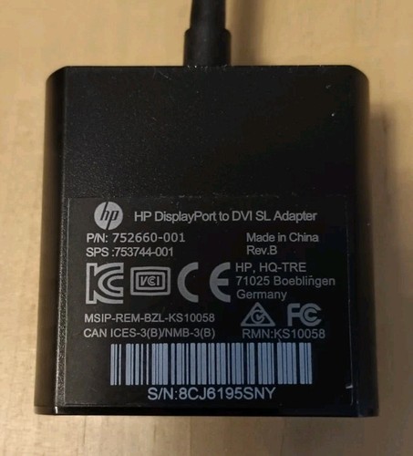 HP Hewlett Packard Adapter DisplayPort auf DVI, 19cm, schwarz 19 Stück getestet - Bild 3 von 3