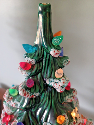 1974 Atlantic Mold 23" w/ Base Ceramic Christmas Tree Looks like Candy Sprinkles - Picture 14 of 22