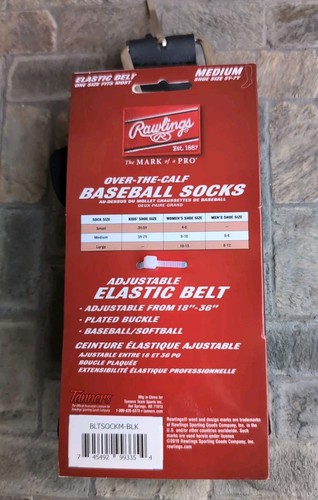 Rawlings Baseball Softball Gürtel & Socken Kombination schwarz Größe Small - Bild 2 von 3