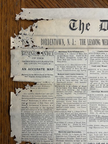 The Daily Enterprise Bordentown NJ Business Directory Newspaper 1886 Issue - Bild 3 von 5