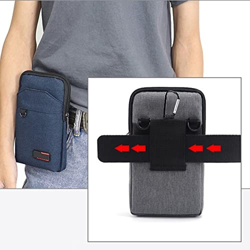Travel Cell Phone Pouch Belt Pouch, Phone Holster Crossbody Bag Double Black - 第 7/7 張圖片
