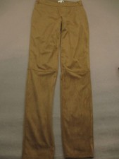 NWT Max Studio Size S Womens Beige Mid Rise Pocket Slim Faux Suede Leggings 724