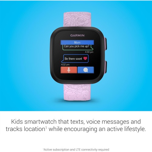 Garmin Bounce Kid Smartwatch, Lilac Floral +Converter Adapter + 2Yr Warranty Kit - Photo 6 sur 11