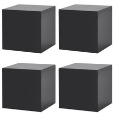 Black Acrylic Box Plastic Square Cube 4 Pack Small Acrylic Display Box with L...