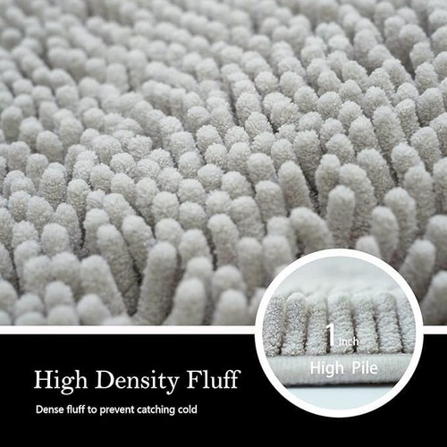 Bathroom Rugs Chenille Bath mat 2 Piece Set, Super Absorbent, Strong PVC Non ... - Picture 7 of 9