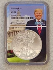 2020 Silver Eagle NGC MS70 Donald Trump 45th President  S-1