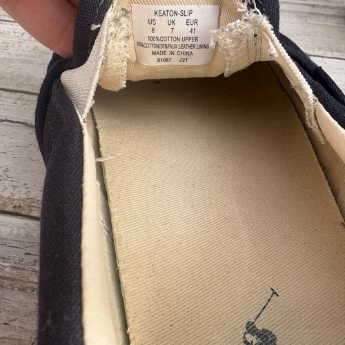 Polo Bear Ralph Lauren Schuhe Gr. 8 Keaton Slipper Sneaker Navy Blau Baumwolle Vorbereitung - Bild 10 von 12