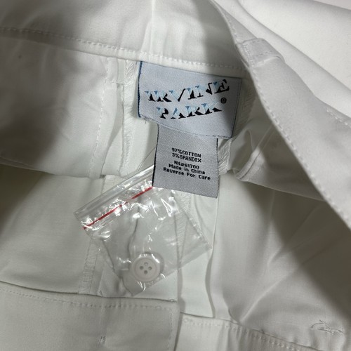 New Irvine Park Mens Summer Dress Pants White Flat Front Cotton Blend Sz 34 L - Picture 5 of 9