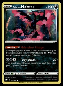 Galarian Moltres Holo Rare Holo SWSH07: Evolving Skies 093/203 NM Pokémon TCG