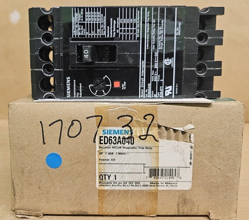 Siemens ED63A040 Sentron MCCB 3P 40A 600V Rahmen ED Leitungsschutzschalter