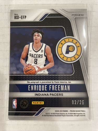 ENRIQUE FREEMAN 2025 PANINI PRIZM RC ROOKIE BLUE SHIMMER AUTO FOTL #02/25 - Bild 2 von 2