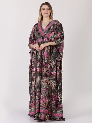 Women Loose Sleeve V-Neck Plus Size Flowy Maxi Dress with Pocket Assorted Lot - Picture 7 of 10