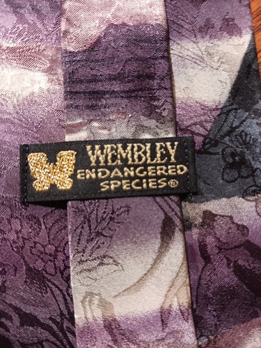 Vintage Wembley Endangered Species 100% Silk Tie - Seals - Imagen 6 de 12