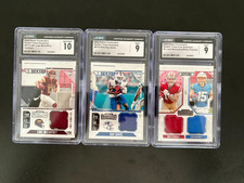 2024 PANINI FOOTBALL ROOKIE TICKET SWATCHES LOT OF 3 CGC GRADED