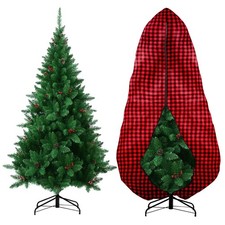 9ft Upright Christmas Tree Storage Bag with Zipper/Drawstring Non-Woven Holiday