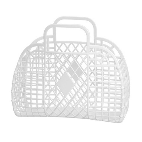 Hollow Storage Basket Plastic Reusable Portable Foldable Bag For Beach Home - Picture 7 of 19